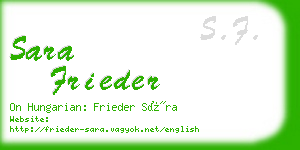 sara frieder business card